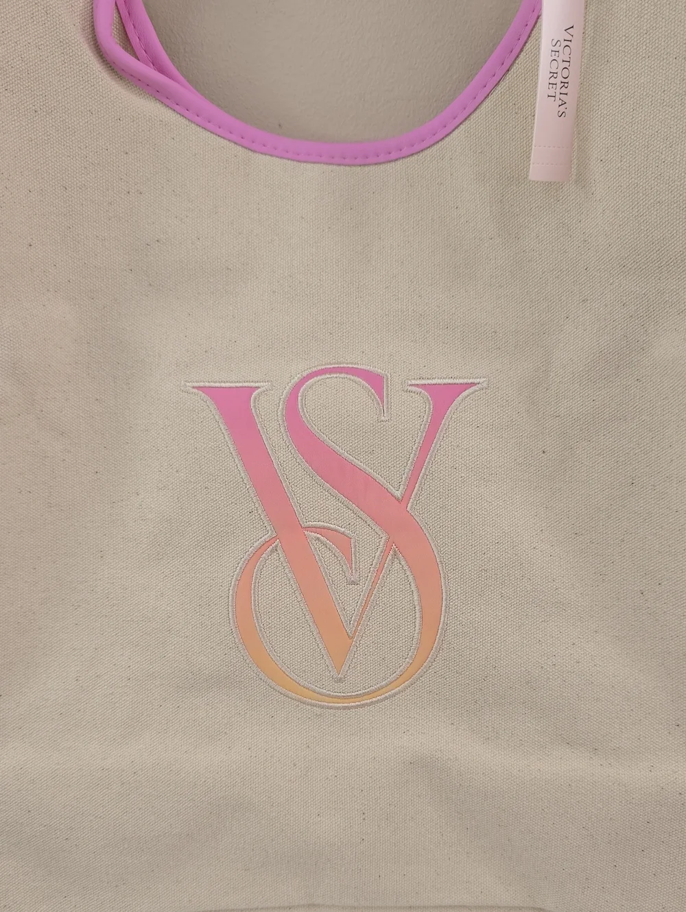 Victoria’s Secret Ombré Monogram VS Logo Canvas Tote Bag NWT
